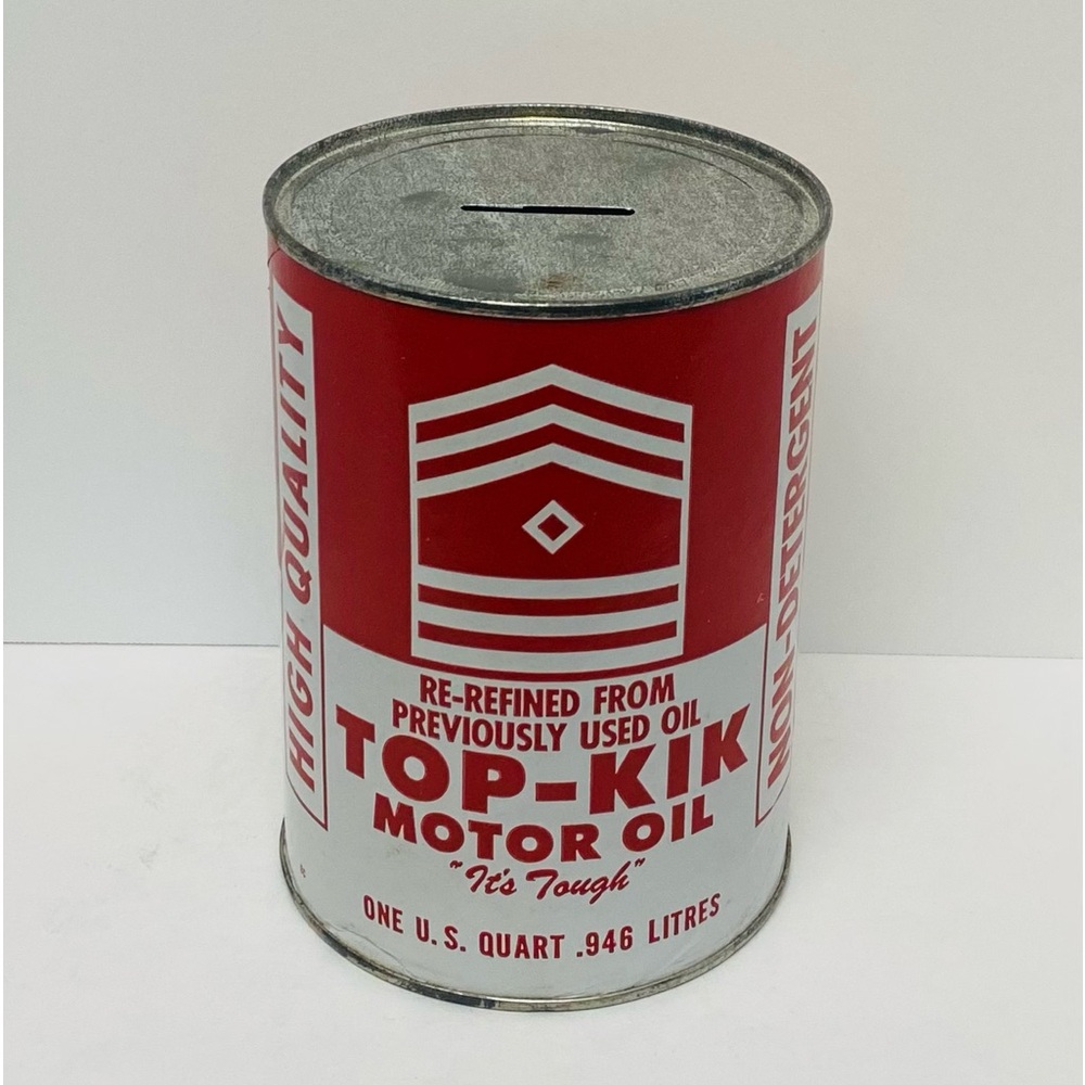 Vintage Top - Kik Motor Oil One U.S. Quart High Quality Non-Detergent Coin Bank